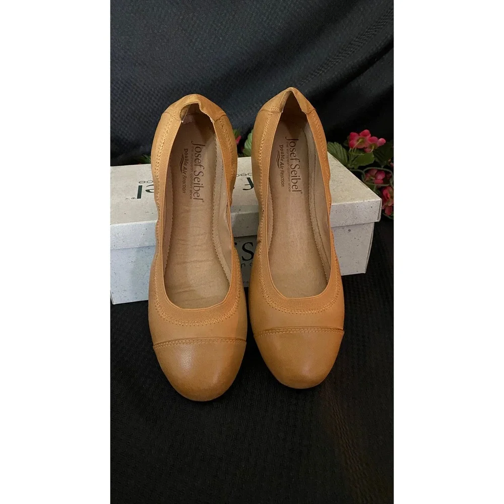 Josef Seibel Pippa Calif Combi Leather Ballet Flats Tan Brown Size 37 Womens